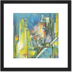 Artery8 Dickinson Factory Precisionist Painting 8X8 Inch Square Wooden Framed Wall Art Print Picture with Mount in Black Black Artery8 Dickinson Factory Precisionist Painting 8X8 Inch Square Wooden Framed Wall Art Print Picture with Mount in Black Black