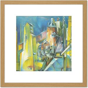 Artery8 Dickinson Factory Precisionist Painting 8X8 Inch Square Wooden Framed Wall Art Print Picture with Mount in Light Oak Light Oak Artery8 Dickinson Factory Precisionist Painting 8X8 Inch Square Wooden Framed Wall Art Print Picture with Mount in Light Oak Light Oak