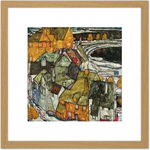 Artery8 Egon Schiele Crescent Of Houses II Island Town Cropped 8X8 Inch Square Wooden Framed Wall Art Print Picture with Mount in Light Oak Light Oak Artery8 Egon Schiele Crescent Of Houses II Island Town Cropped 8X8 Inch Square Wooden Framed Wall Art Print Picture with Mount in Light Oak Light Oak