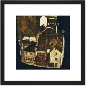 Artery8 Egon Schiele Dead City III City On The Blue River III 8X8 Inch Square Wooden Framed Wall Art Print Picture with Mount in Black Black Artery8 Egon Schiele Dead City III City On The Blue River III 8X8 Inch Square Wooden Framed Wall Art Print Picture with Mount in Black Black