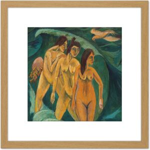 Artery8 Ernst Ludwig Kirchner Three Bathers 8X8 Inch Square Wooden Framed Wall Art Print Picture with Mount in Light Oak Light Oak Artery8 Ernst Ludwig Kirchner Three Bathers 8X8 Inch Square Wooden Framed Wall Art Print Picture with Mount in Light Oak Light Oak