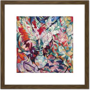 Artery8 Gestel Gladiola Flowers Vase Modernist Painting 8X8 Inch Square Wooden Framed Wall Art Print Picture with Mount in Brown Brown Artery8 Gestel Gladiola Flowers Vase Modernist Painting 8X8 Inch Square Wooden Framed Wall Art Print Picture with Mount in Brown Brown