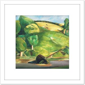 Artery8 Grigoriev Sailing Boat Cubist Landscape Painting 8X8 Inch Square Wooden Framed Wall Art Print Picture with Mount in White White Artery8 Grigoriev Sailing Boat Cubist Landscape Painting 8X8 Inch Square Wooden Framed Wall Art Print Picture with Mount in White White