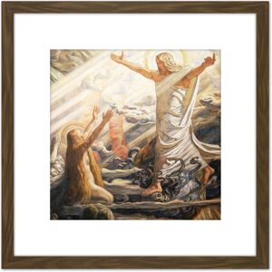 Artery8 Joakim Skovgaard Christ In The Realm Of The Dead Cropped 8X8 Inch Square Wooden Framed Wall Art Print Picture with Mount in Brown Brown Artery8 Joakim Skovgaard Christ In The Realm Of The Dead Cropped 8X8 Inch Square Wooden Framed Wall Art Print Picture with Mount in Brown Brown