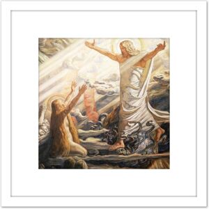 Artery8 Joakim Skovgaard Christ In The Realm Of The Dead Cropped 8X8 Inch Square Wooden Framed Wall Art Print Picture with Mount in White White Artery8 Joakim Skovgaard Christ In The Realm Of The Dead Cropped 8X8 Inch Square Wooden Framed Wall Art Print Picture with Mount in White White