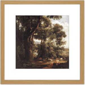 Artery8 John Constable Landscape With Goatherd & Goats 8X8 Inch Square Wooden Framed Wall Art Print Picture with Mount in Light Oak Light Oak Artery8 John Constable Landscape With Goatherd & Goats 8X8 Inch Square Wooden Framed Wall Art Print Picture with Mount in Light Oak Light Oak