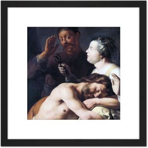 Artery8 Lievens Samson Delilah Biblical Painting 8X8 Inch Square Wooden Framed Wall Art Print Picture with Mount in Black Black Artery8 Lievens Samson Delilah Biblical Painting 8X8 Inch Square Wooden Framed Wall Art Print Picture with Mount in Black Black