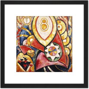 Artery8 Marsden Hartley Abstract Painting No.48 8X8 Inch Square Wooden Framed Wall Art Print Picture with Mount in Black Black Artery8 Marsden Hartley Abstract Painting No.48 8X8 Inch Square Wooden Framed Wall Art Print Picture with Mount in Black Black