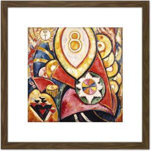 Artery8 Marsden Hartley Abstract Painting No.48 8X8 Inch Square Wooden Framed Wall Art Print Picture with Mount in Brown Brown Artery8 Marsden Hartley Abstract Painting No.48 8X8 Inch Square Wooden Framed Wall Art Print Picture with Mount in Brown Brown