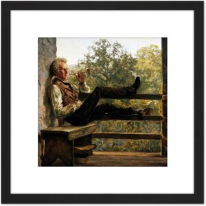 Artery8 Mayer Independence Squire Jack Porter Painting 8X8 Inch Square Wooden Framed Wall Art Print Picture with Mount in Black Black Artery8 Mayer Independence Squire Jack Porter Painting 8X8 Inch Square Wooden Framed Wall Art Print Picture with Mount in Black Black