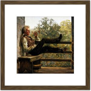 Artery8 Mayer Independence Squire Jack Porter Painting 8X8 Inch Square Wooden Framed Wall Art Print Picture with Mount in Brown Brown Artery8 Mayer Independence Squire Jack Porter Painting 8X8 Inch Square Wooden Framed Wall Art Print Picture with Mount in Brown Brown