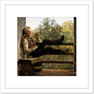 Artery8 Mayer Independence Squire Jack Porter Painting 8X8 Inch Square Wooden Framed Wall Art Print Picture with Mount in White White Artery8 Mayer Independence Squire Jack Porter Painting 8X8 Inch Square Wooden Framed Wall Art Print Picture with Mount in White White