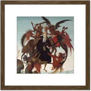 Artery8 Michelangelo Buonarroti The Torment Of Saint Anthony Cropped 8X8 Inch Square Wooden Framed Wall Art Print Picture with Mount in Brown Brown Artery8 Michelangelo Buonarroti The Torment Of Saint Anthony Cropped 8X8 Inch Square Wooden Framed Wall Art Print Picture with Mount in Brown Brown