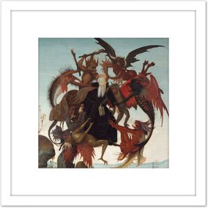 Artery8 Michelangelo Buonarroti The Torment Of Saint Anthony Cropped 8X8 Inch Square Wooden Framed Wall Art Print Picture with Mount in White White Artery8 Michelangelo Buonarroti The Torment Of Saint Anthony Cropped 8X8 Inch Square Wooden Framed Wall Art Print Picture with Mount in White White