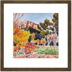 Artery8 O Conor Cassis Landscape France Painting 8X8 Inch Square Wooden Framed Wall Art Print Picture with Mount in Brown Brown Artery8 O Conor Cassis Landscape France Painting 8X8 Inch Square Wooden Framed Wall Art Print Picture with Mount in Brown Brown