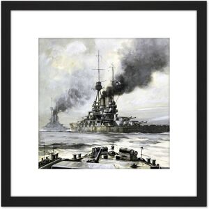 Artery8 Parkes Pride German Fleet Bayern Surrenders War Painting 8X8 Inch Square Wooden Framed Wall Art Print Picture with Mount in Black Black Artery8 Parkes Pride German Fleet Bayern Surrenders War Painting 8X8 Inch Square Wooden Framed Wall Art Print Picture with Mount in Black Black