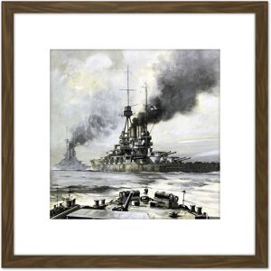 Artery8 Parkes Pride German Fleet Bayern Surrenders War Painting 8X8 Inch Square Wooden Framed Wall Art Print Picture with Mount in Brown Brown Artery8 Parkes Pride German Fleet Bayern Surrenders War Painting 8X8 Inch Square Wooden Framed Wall Art Print Picture with Mount in Brown Brown