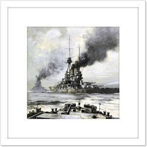 Artery8 Parkes Pride German Fleet Bayern Surrenders War Painting 8X8 Inch Square Wooden Framed Wall Art Print Picture with Mount in White White Artery8 Parkes Pride German Fleet Bayern Surrenders War Painting 8X8 Inch Square Wooden Framed Wall Art Print Picture with Mount in White White
