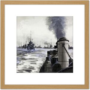 Artery8 Parkes Surrendered German Destroyers War Painting 8X8 Inch Square Wooden Framed Wall Art Print Picture with Mount in Light Oak Light Oak Artery8 Parkes Surrendered German Destroyers War Painting 8X8 Inch Square Wooden Framed Wall Art Print Picture with Mount in Light Oak Light Oak