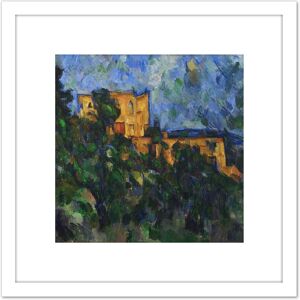 Artery8 Paul Cezanne Chateau Noir Cropped 8X8 Inch Square Wooden Framed Wall Art Print Picture with Mount in White White Artery8 Paul Cezanne Chateau Noir Cropped 8X8 Inch Square Wooden Framed Wall Art Print Picture with Mount in White White