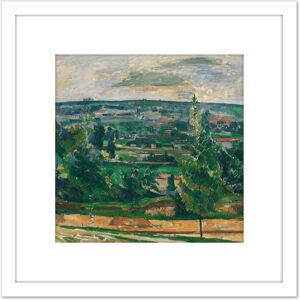 Artery8 Paul Cezanne Landscape From Jas De Bouffan 8X8 Inch Square Wooden Framed Wall Art Print Picture with Mount in White White Artery8 Paul Cezanne Landscape From Jas De Bouffan 8X8 Inch Square Wooden Framed Wall Art Print Picture with Mount in White White