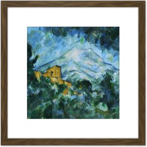 Artery8 Paul Cezanne Mont Sainte Victoire & Chateau Noir 8X8 Inch Square Wooden Framed Wall Art Print Picture with Mount in Brown Brown Artery8 Paul Cezanne Mont Sainte Victoire & Chateau Noir 8X8 Inch Square Wooden Framed Wall Art Print Picture with Mount in Brown Brown