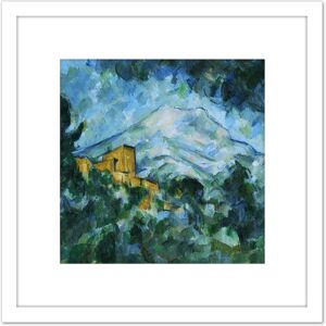 Artery8 Paul Cezanne Mont Sainte Victoire & Chateau Noir 8X8 Inch Square Wooden Framed Wall Art Print Picture with Mount in White White Artery8 Paul Cezanne Mont Sainte Victoire & Chateau Noir 8X8 Inch Square Wooden Framed Wall Art Print Picture with Mount in White White