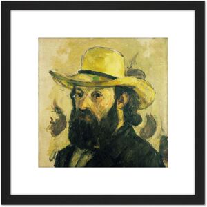Artery8 Paul Cezanne Portrait De L Artiste Au Chapeau De Paille 8X8 Inch Square Wooden Framed Wall Art Print Picture with Mount in Black Black Artery8 Paul Cezanne Portrait De L Artiste Au Chapeau De Paille 8X8 Inch Square Wooden Framed Wall Art Print Picture with Mount in Black Black