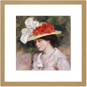 Artery8 Pierre Auguste Renoir Woman In A Flowered Hat 8X8 Inch Square Wooden Framed Wall Art Print Picture with Mount in Light Oak Light Oak Artery8 Pierre Auguste Renoir Woman In A Flowered Hat 8X8 Inch Square Wooden Framed Wall Art Print Picture with Mount in Light Oak Light Oak