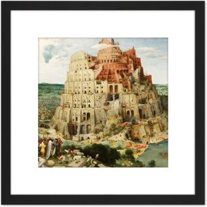 Artery8 Pieter Bruegel The Elder Tower Of Babel Vienna Edited Cropped 8X8 Inch Square Wooden Framed Wall Art Print Picture with Mount in Black Black Artery8 Pieter Bruegel The Elder Tower Of Babel Vienna Edited Cropped 8X8 Inch Square Wooden Framed Wall Art Print Picture with Mount in Black Black