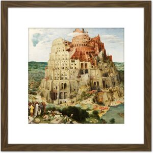 Artery8 Pieter Bruegel The Elder Tower Of Babel Vienna Edited Cropped 8X8 Inch Square Wooden Framed Wall Art Print Picture with Mount in Brown Brown Artery8 Pieter Bruegel The Elder Tower Of Babel Vienna Edited Cropped 8X8 Inch Square Wooden Framed Wall Art Print Picture with Mount in Brown Brown