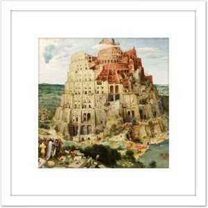 Artery8 Pieter Bruegel The Elder Tower Of Babel Vienna Edited Cropped 8X8 Inch Square Wooden Framed Wall Art Print Picture with Mount in White White Artery8 Pieter Bruegel The Elder Tower Of Babel Vienna Edited Cropped 8X8 Inch Square Wooden Framed Wall Art Print Picture with Mount in White White