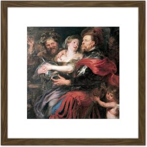 Artery8 Pieter Paul Rubens Venus & Mars 8X8 Inch Square Wooden Framed Wall Art Print Picture with Mount in Brown Brown Artery8 Pieter Paul Rubens Venus & Mars 8X8 Inch Square Wooden Framed Wall Art Print Picture with Mount in Brown Brown