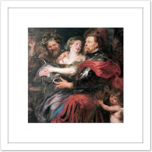 Artery8 Pieter Paul Rubens Venus & Mars 8X8 Inch Square Wooden Framed Wall Art Print Picture with Mount in White White Artery8 Pieter Paul Rubens Venus & Mars 8X8 Inch Square Wooden Framed Wall Art Print Picture with Mount in White White
