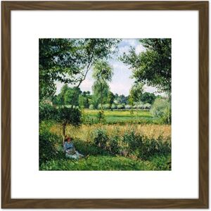 Artery8 Pissarro Morning Sunlight Effect Eragny Cropped 8X8 Inch Square Wooden Framed Wall Art Print Picture with Mount in Brown Brown Artery8 Pissarro Morning Sunlight Effect Eragny Cropped 8X8 Inch Square Wooden Framed Wall Art Print Picture with Mount in Brown Brown