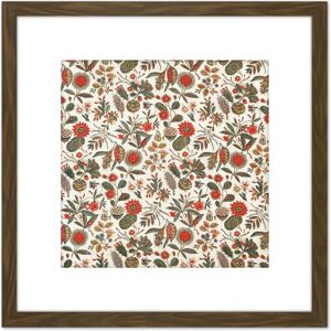 Artery8 Printed By Oberkampf Jouy En Josas France Printed Textile 8X8 Inch Square Wooden Framed Wall Art Print Picture with Mount in Brown Brown Artery8 Printed By Oberkampf Jouy En Josas France Printed Textile 8X8 Inch Square Wooden Framed Wall Art Print Picture with Mount in Brown Brown