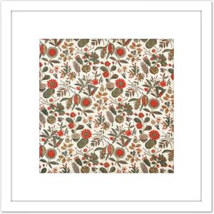 Artery8 Printed By Oberkampf Jouy En Josas France Printed Textile 8X8 Inch Square Wooden Framed Wall Art Print Picture with Mount in White White Artery8 Printed By Oberkampf Jouy En Josas France Printed Textile 8X8 Inch Square Wooden Framed Wall Art Print Picture with Mount in White White