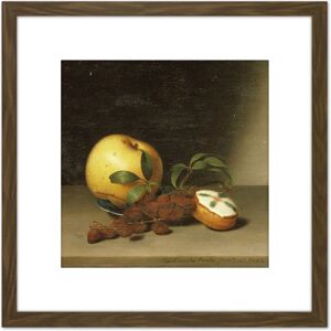 Artery8 Raphaelle Peale Still Life With Cake 8X8 Inch Square Wooden Framed Wall Art Print Picture with Mount in Brown Brown Artery8 Raphaelle Peale Still Life With Cake 8X8 Inch Square Wooden Framed Wall Art Print Picture with Mount in Brown Brown