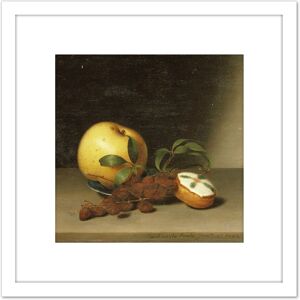 Artery8 Raphaelle Peale Still Life With Cake 8X8 Inch Square Wooden Framed Wall Art Print Picture with Mount in White White Artery8 Raphaelle Peale Still Life With Cake 8X8 Inch Square Wooden Framed Wall Art Print Picture with Mount in White White