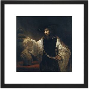 Artery8 Rembrandt Aristotle With A Bust Of Homer 8X8 Inch Square Wooden Framed Wall Art Print Picture with Mount in Black Black Artery8 Rembrandt Aristotle With A Bust Of Homer 8X8 Inch Square Wooden Framed Wall Art Print Picture with Mount in Black Black