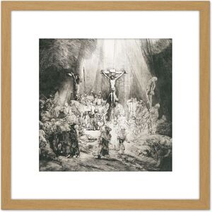 Artery8 Rembrandt Christ Crucified Between Thieves 3 Crosses 8X8 Inch Square Wooden Framed Wall Art Print Picture with Mount in Light Oak Light Oak Artery8 Rembrandt Christ Crucified Between Thieves 3 Crosses 8X8 Inch Square Wooden Framed Wall Art Print Picture with Mount in Light Oak Light Oak