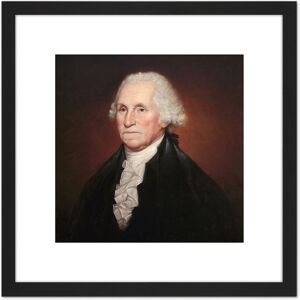 Artery8 Rembrandt Peale George Washington 8X8 Inch Square Wooden Framed Wall Art Print Picture with Mount in Black Black Artery8 Rembrandt Peale George Washington 8X8 Inch Square Wooden Framed Wall Art Print Picture with Mount in Black Black