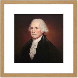Artery8 Rembrandt Peale George Washington 8X8 Inch Square Wooden Framed Wall Art Print Picture with Mount in Light Oak Light Oak Artery8 Rembrandt Peale George Washington 8X8 Inch Square Wooden Framed Wall Art Print Picture with Mount in Light Oak Light Oak
