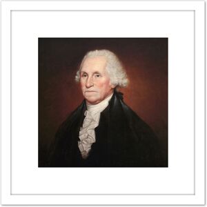 Artery8 Rembrandt Peale George Washington 8X8 Inch Square Wooden Framed Wall Art Print Picture with Mount in White White Artery8 Rembrandt Peale George Washington 8X8 Inch Square Wooden Framed Wall Art Print Picture with Mount in White White