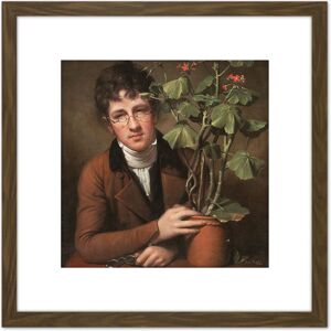 Artery8 Rembrandt Peale Rubens Peale With A Geranium 8X8 Inch Square Wooden Framed Wall Art Print Picture with Mount in Brown Brown Artery8 Rembrandt Peale Rubens Peale With A Geranium 8X8 Inch Square Wooden Framed Wall Art Print Picture with Mount in Brown Brown