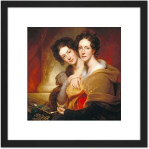 Artery8 Rembrandt Peale The Sisters Eleanor & Rosalba Peale 8X8 Inch Square Wooden Framed Wall Art Print Picture with Mount in Black Black Artery8 Rembrandt Peale The Sisters Eleanor & Rosalba Peale 8X8 Inch Square Wooden Framed Wall Art Print Picture with Mount in Black Black