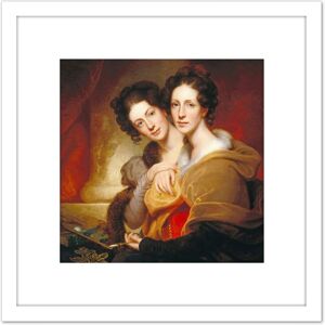 Artery8 Rembrandt Peale The Sisters Eleanor & Rosalba Peale 8X8 Inch Square Wooden Framed Wall Art Print Picture with Mount in White White Artery8 Rembrandt Peale The Sisters Eleanor & Rosalba Peale 8X8 Inch Square Wooden Framed Wall Art Print Picture with Mount in White White