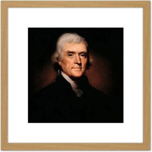 Artery8 Rembrandt Peale Thomas Jefferson 8X8 Inch Square Wooden Framed Wall Art Print Picture with Mount in Light Oak Light Oak Artery8 Rembrandt Peale Thomas Jefferson 8X8 Inch Square Wooden Framed Wall Art Print Picture with Mount in Light Oak Light Oak