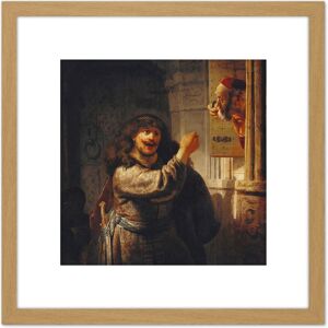 Artery8 Rembrandt Samson Threatened His Father In Law 8X8 Inch Square Wooden Framed Wall Art Print Picture with Mount in Light Oak Light Oak Artery8 Rembrandt Samson Threatened His Father In Law 8X8 Inch Square Wooden Framed Wall Art Print Picture with Mount in Light Oak Light Oak