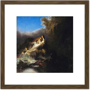 Artery8 Rembrandt The Rape Of Proserpine 8X8 Inch Square Wooden Framed Wall Art Print Picture with Mount in Brown Brown Artery8 Rembrandt The Rape Of Proserpine 8X8 Inch Square Wooden Framed Wall Art Print Picture with Mount in Brown Brown